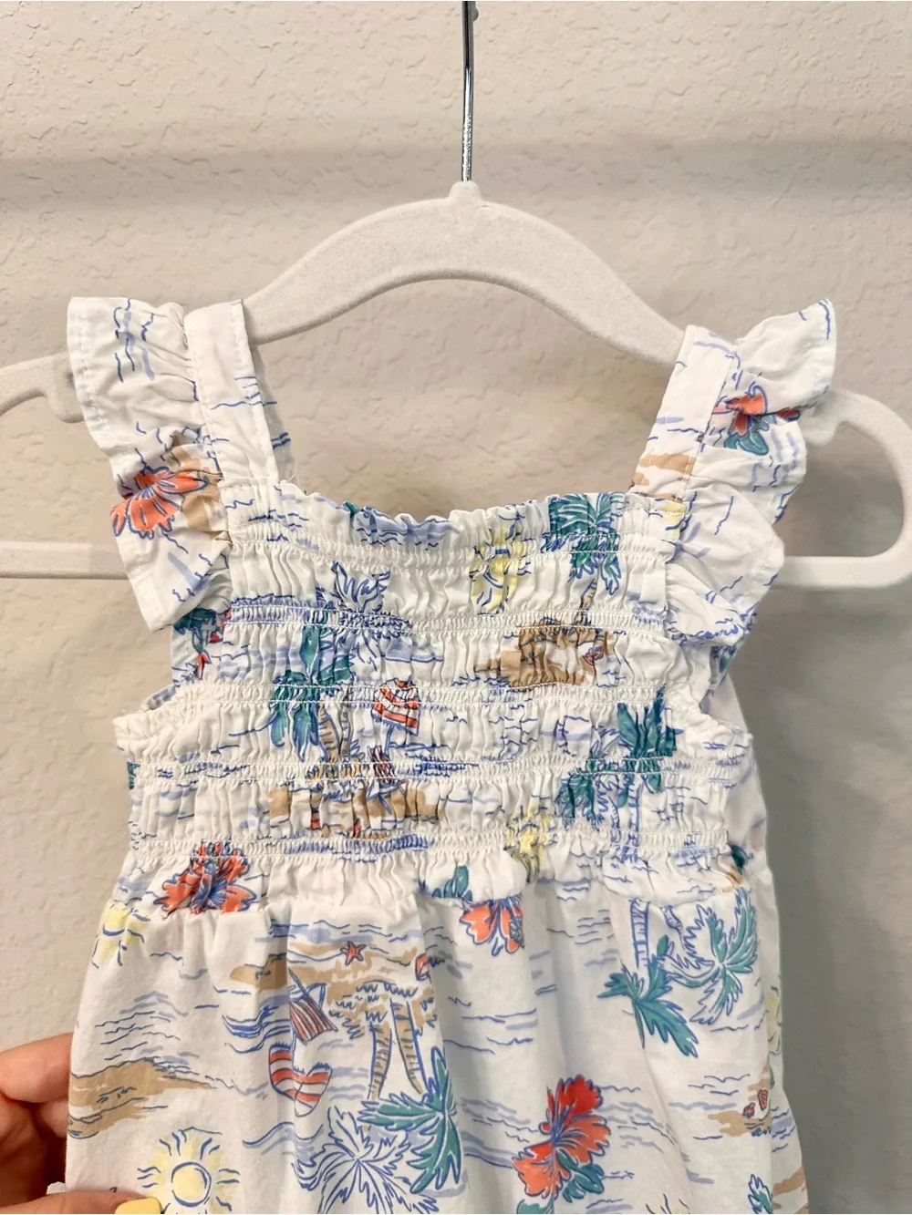 Baby Girl Tropical Beach Sleeveless Romper